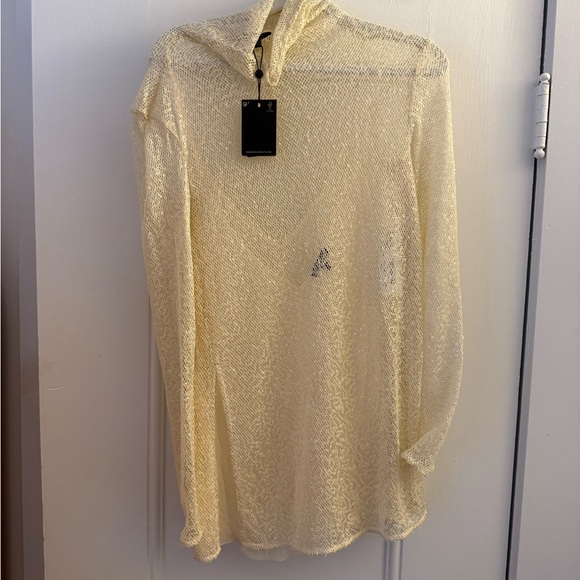 NWT Massimo Dutti Sequined Cream Cowl Neck Top XS - Picture 4 of 5